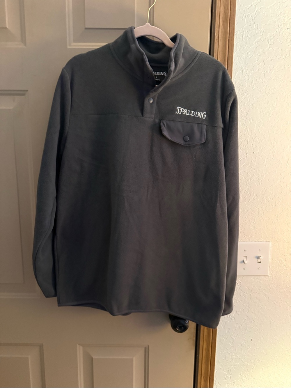 Spalding Men's Charcoal Gray Quarter-Snap Fleece Pullover